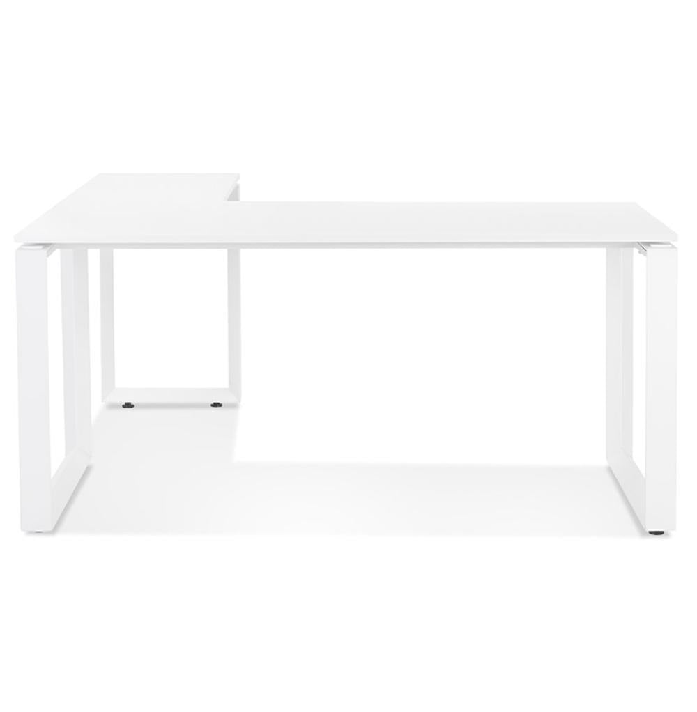 Weißer Computertisch - L-Form - 74-8cm Höhe - kratzfeste Melaminoberfläche - ideal für Dual-Monitor-Setup - platzsparende Lösung für kleine Büros - Kadima Design_