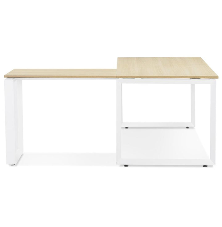 Büro-Winkelschreibtisch - Beige-weiße Kombination - 120kg Tragkraft - ergonomisches L-Design - perfekt für lange Arbeitssessions und Teamarbeit - Kadima Design_