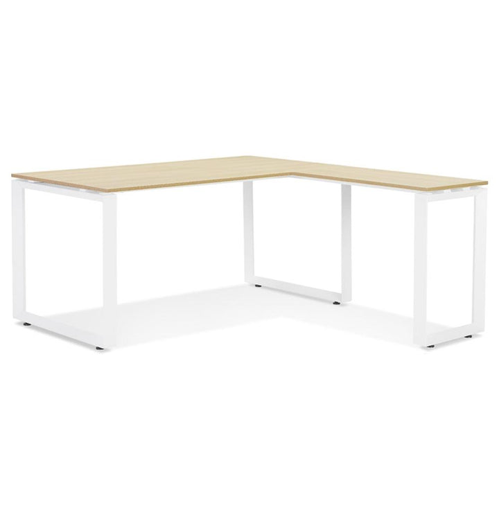 Arbeitstisch mit L-Form - Beige-Weiß - 170x160cm Fläche - kratzfeste Oberfläche - optimal für kreative Projekte und Studium - Kadima Design_