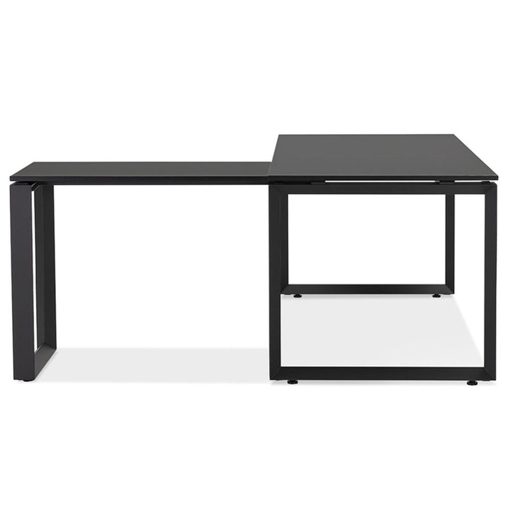 Büro-Computertisch - Schwarze L-Form - kratzfeste Melaminoberfläche - ergonomisches Design für produktives Arbeiten und Gaming - Kadima Design_