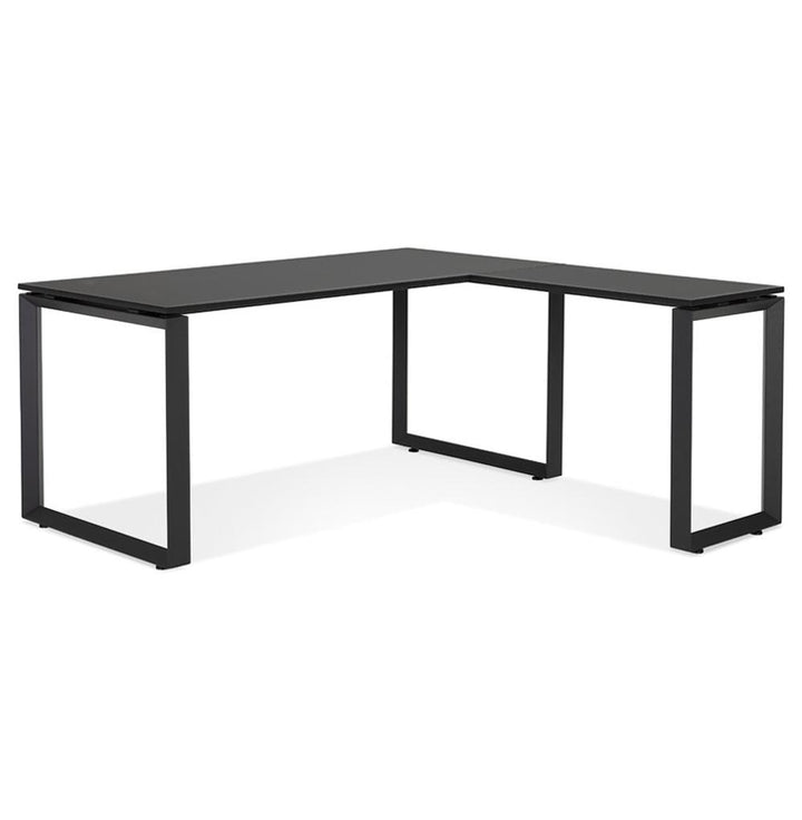 Arbeitstisch in L-Form - Schwarz - 170x160cm Fläche - robuste Konstruktion - perfekt für moderne Büroeinrichtungen und kreative Workspaces - Kadima Design_