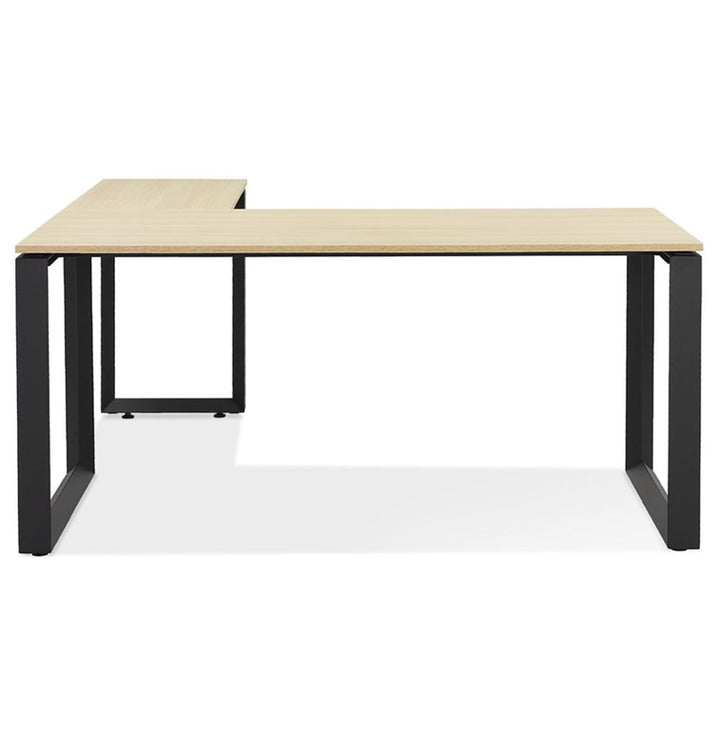 Büro-Winkelschreibtisch - Beige-schwarze Kombination - 120kg Belastbarkeit - ergonomisches L-Design - perfekt für Teamarbeit und Meetings - Kadima Design_