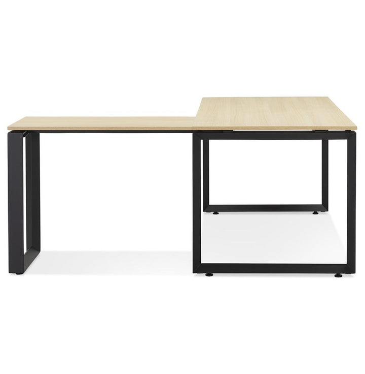 Arbeitstisch mit L-Form - Beige-Schwarz - 170x160cm Fläche - robuste Konstruktion - optimal für kreative Projekte und Multitasking - Kadima Design_