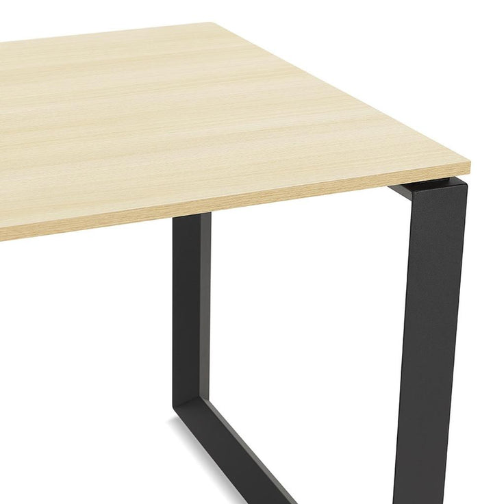 L-förmiger Computertisch - Beige-Schwarz - 74-8cm Höhe - kratzfeste Oberfläche - ideal für effizientes Arbeiten und Studieren - Kadima Design_