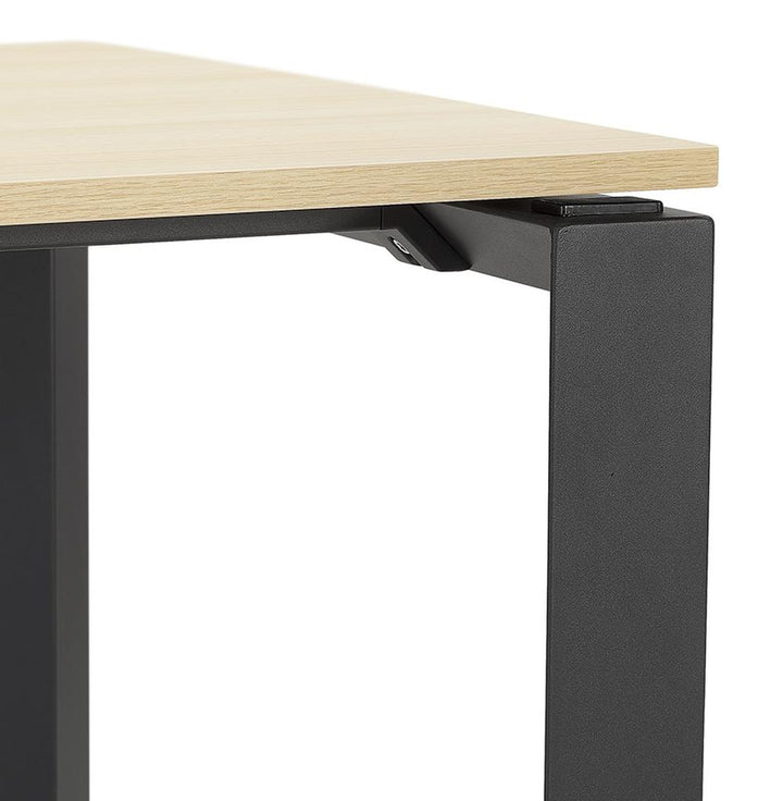 Büro-Winkelschreibtisch - Beige-schwarze Kombination - 120kg Belastbarkeit - ergonomisches L-Design - perfekt für Teamarbeit und Meetings - Kadima Design_