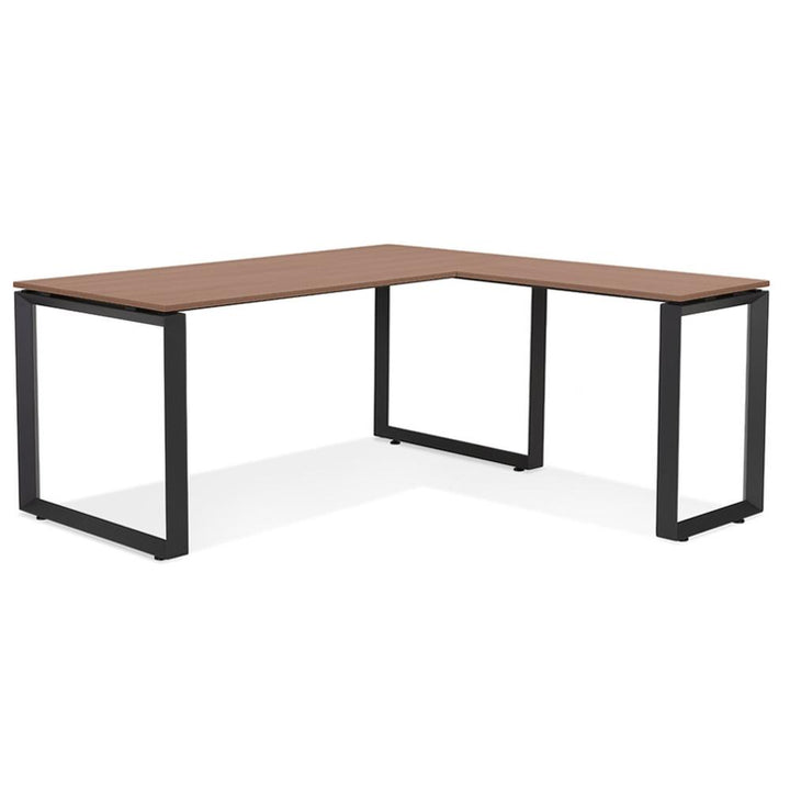 Arbeitstisch in L-Form - Braun-Schwarz - 170x160cm Fläche - robuste Konstruktion - perfekt für moderne Loft-Büros und kreative Studios - Kadima Design_