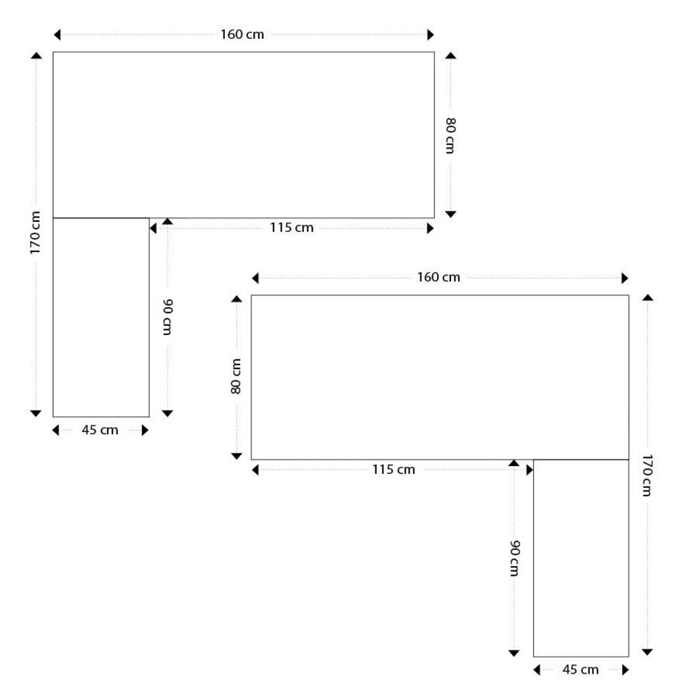 L-Schreibtisch MDF-Holzoptik &amp; Metall - geräumige Arbeitsfläche - vielseitig einsetzbar für Home-Office und professionelle Umgebungen - Kadima Design_