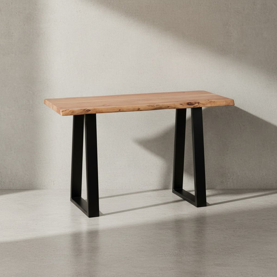 Landhausstil Konsolentisch Akazienholz - Vielseitig_ Robuste Metallfüße_ Unbehandeltes Holz_ Kompakt_ KADIMA DESIGN_Größe_ 120x45x75 cm_