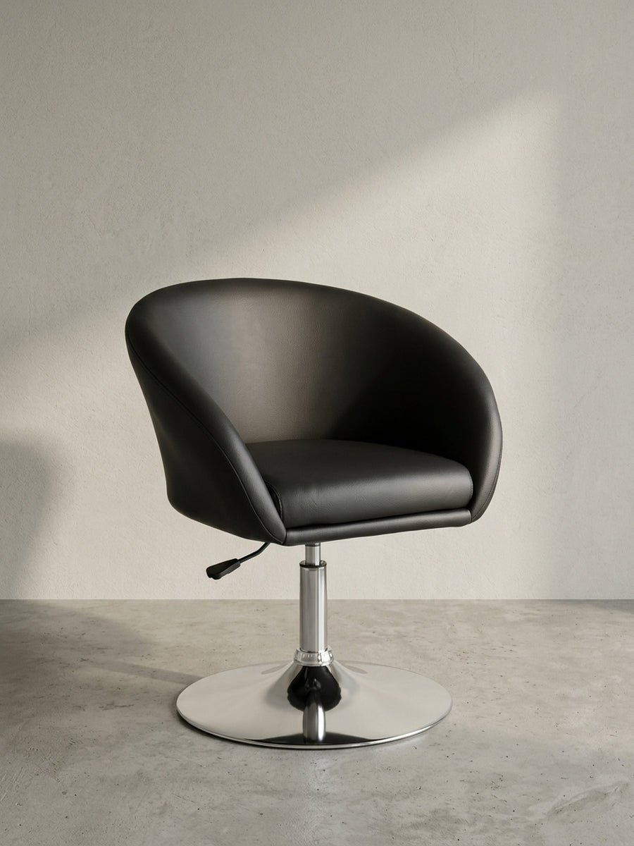 Lounge- &amp; Cocktailsessel Eiche Massivholz schwarz 62x55x84 cm mit Höhenverstellung und Drehfunktion für Arbeitszimmer Design Möbel modern hochwertig stilvoll robust langlebig Wohnen_