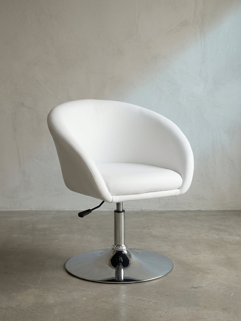 Lounge- &amp; Cocktailsessel Eiche Massivholz weiß 62x55x84 cm mit Höhenverstellung und Drehfunktion für Home Office Design Möbel modern hochwertig stilvoll robust langlebig Wohnen Einrichtung_