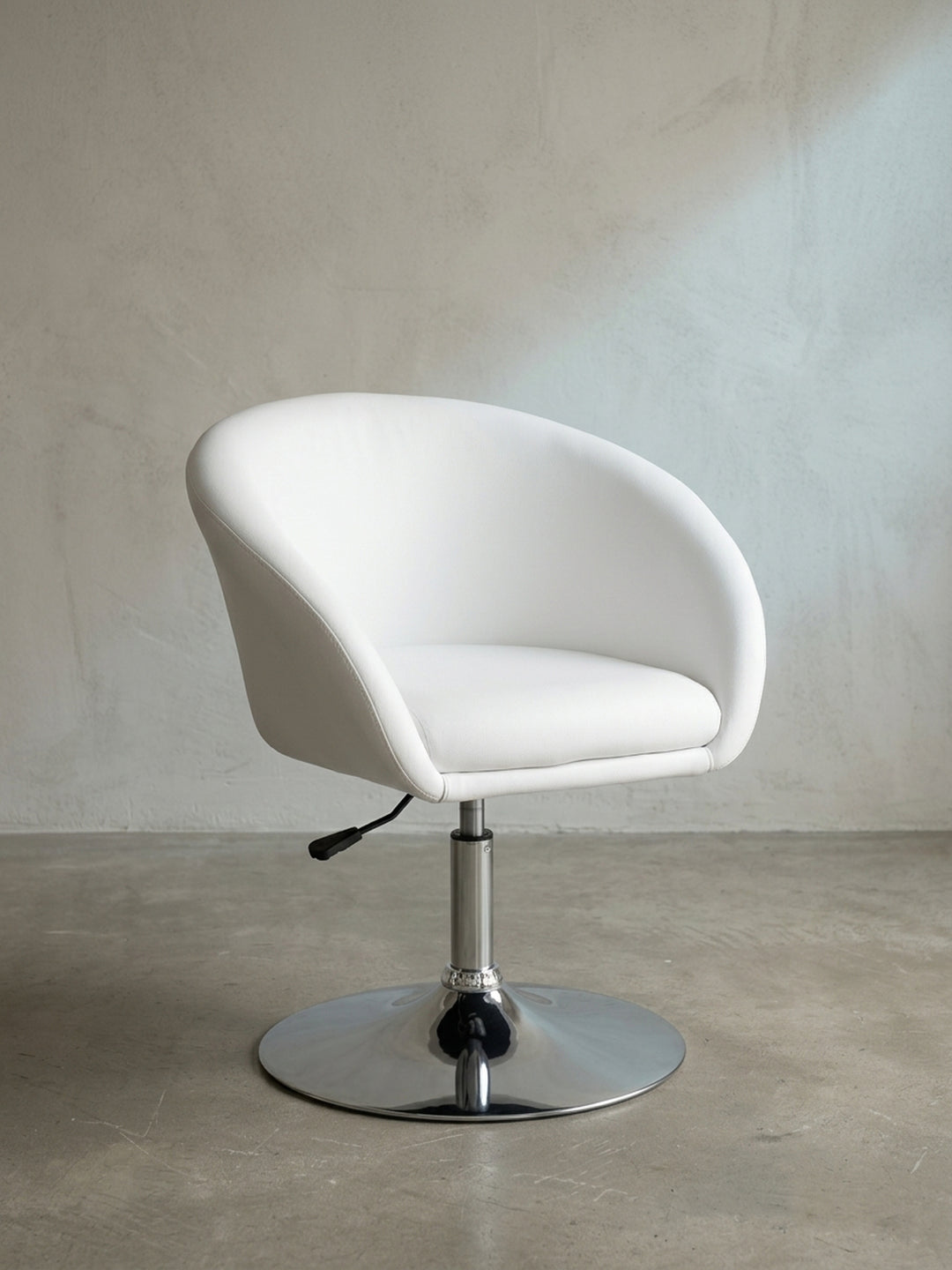 Lounge- &amp; Cocktailsessel Eiche Massivholz weiß 62x55x84 cm mit Höhenverstellung und Drehfunktion für Home Office Design Möbel modern hochwertig stilvoll robust langlebig Wohnen Einrichtung_