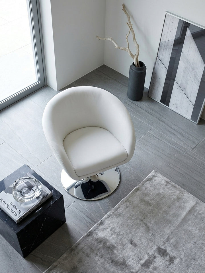 Lounge- &amp;amp; Cocktailsessel Eiche Massivholz weiß 62x55x84 cm Wohnidee Home Office Einrichtungsidee stilvoll kombinieren mit Höhenverstellung und Drehfunktion Design Möbel Inspiration Wohnen_