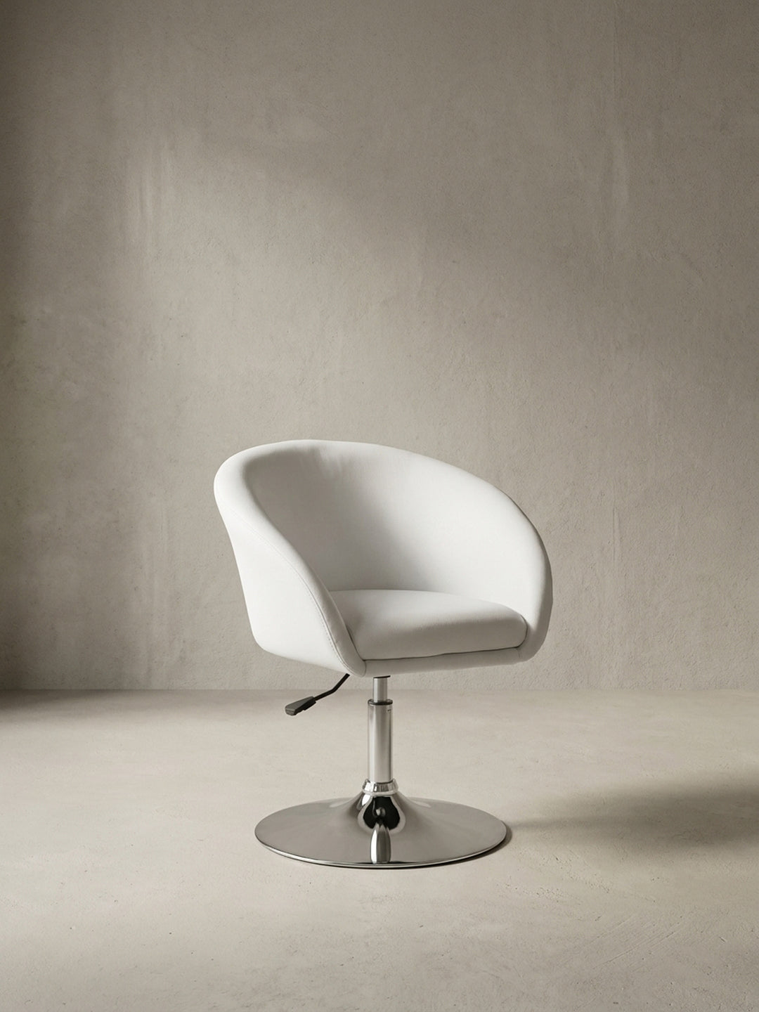 Lounge- &amp; Cocktailsessel Eiche Massivholz weiß Maße 62x55x84 cm Höhe Breite Tiefe Maßzeichnung Produktmaße mit Höhenverstellung und Drehfunktion Möbel Design Home Office Wohnen Einrichtung_