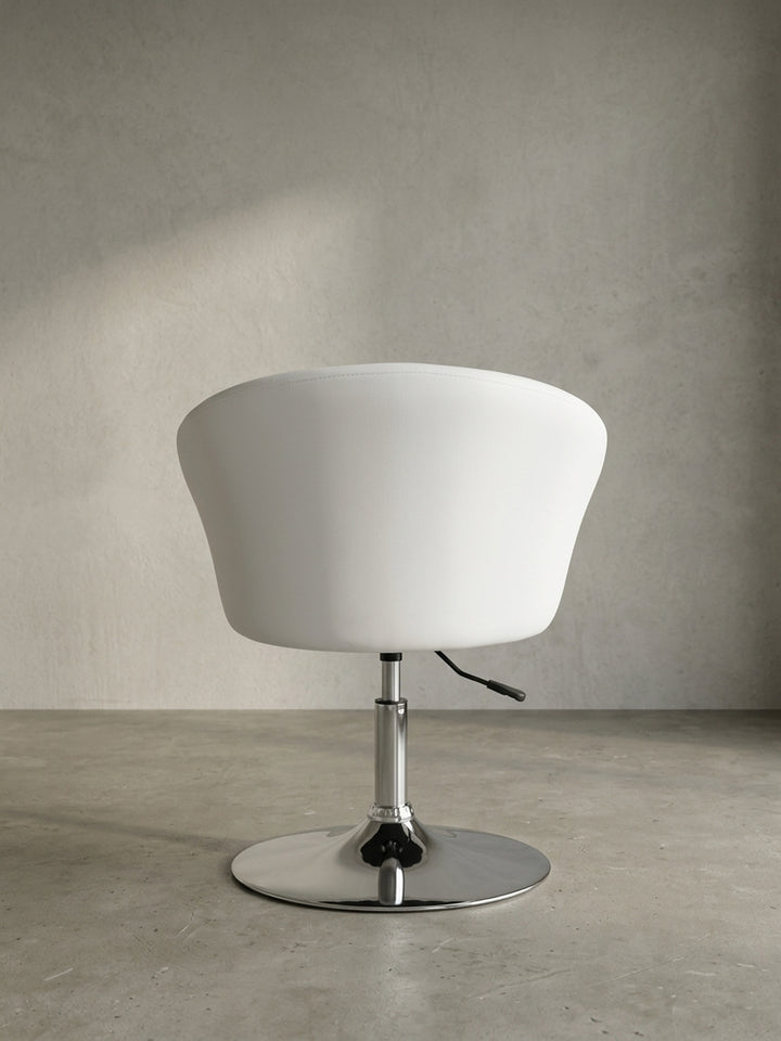 Lounge- &amp;amp; Cocktailsessel Eiche Massivholz weiß mit Höhenverstellung und Drehfunktion 62x55x84 cm modern Design Möbel hochwertig Home Office Wohnzimmer Einrichtung Inspiration Wohnen Interior_