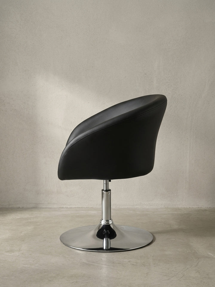 Lounge- &amp;amp; Cocktailsessel Eiche Massivholz schwarz Design modern mit Höhenverstellung und Drehfunktion 62x55x84 cm Möbel Einrichtung Arbeitszimmer stilvoll zeitgenössisch elegant Wohnen_