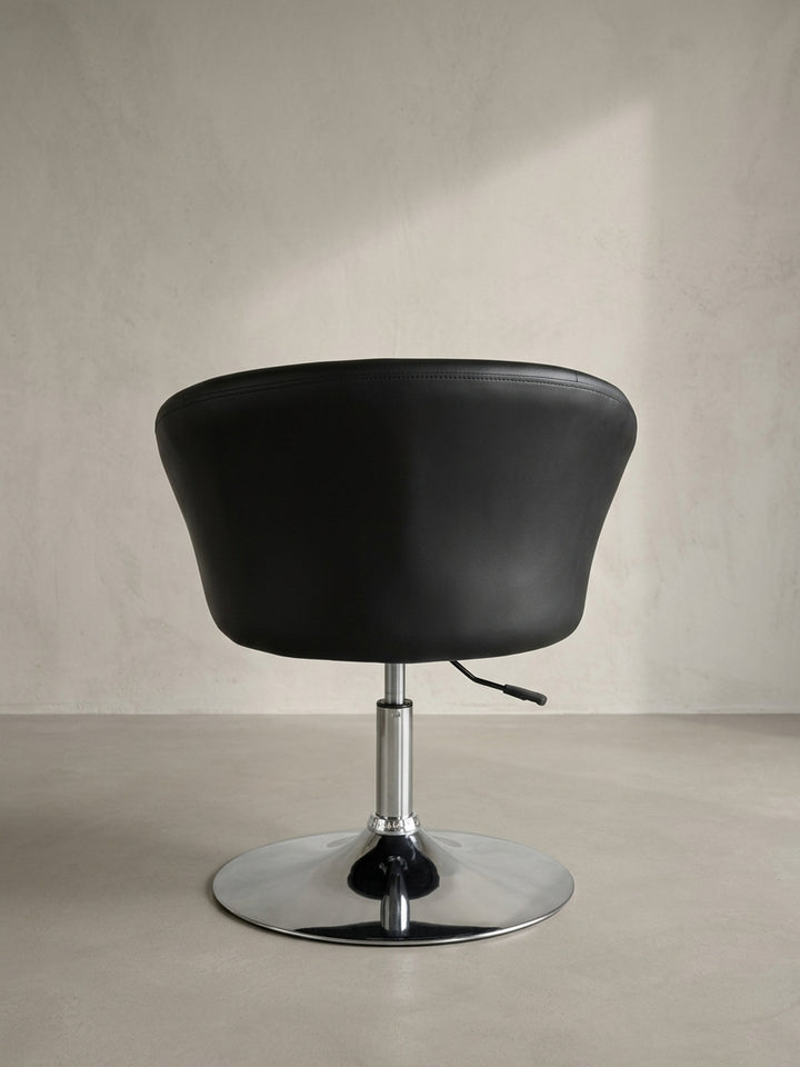 Lounge- &amp;amp; Cocktailsessel Eiche Massivholz schwarz mit Höhenverstellung und Drehfunktion 62x55x84 cm modern Design Möbel hochwertig Arbeitszimmer Wohnzimmer Einrichtung Inspiration Wohnen_