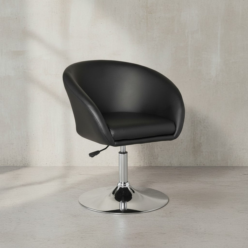 Loungesessel LIFT_ Retro-Design_ verstellbare Sitzhöhe_ Trompetenfuß_ in Schwarz oder Weiß - KADIMA DESIGN_Farbe_ Schwarz_ Größe_ 62x55x84 cm_