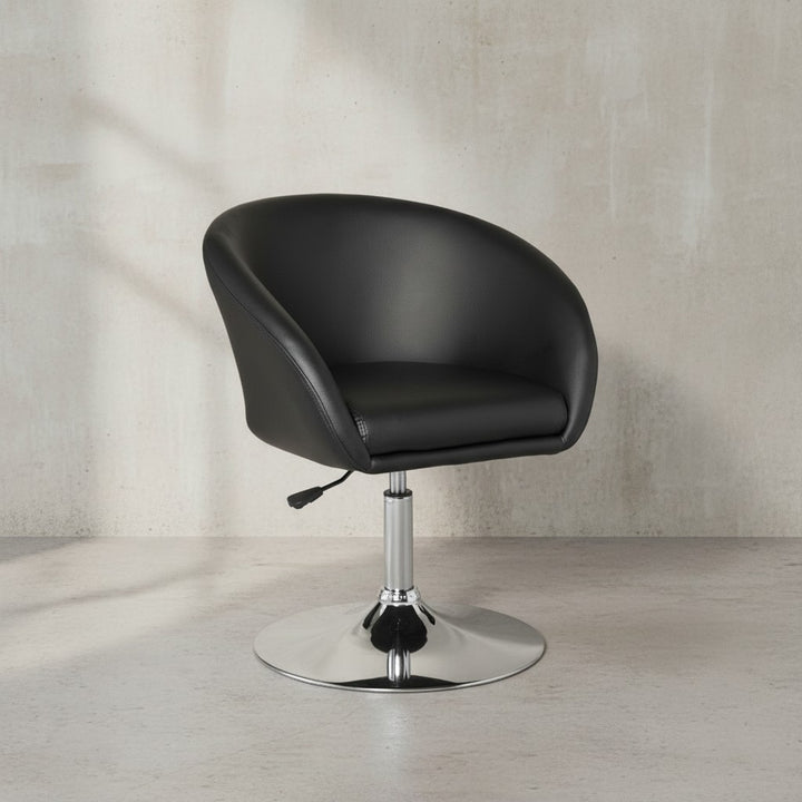 Loungesessel LIFT_ Retro-Design_ verstellbare Sitzhöhe_ Trompetenfuß_ in Schwarz oder Weiß - KADIMA DESIGN_Farbe_ Schwarz_ Größe_ 62x55x84 cm_