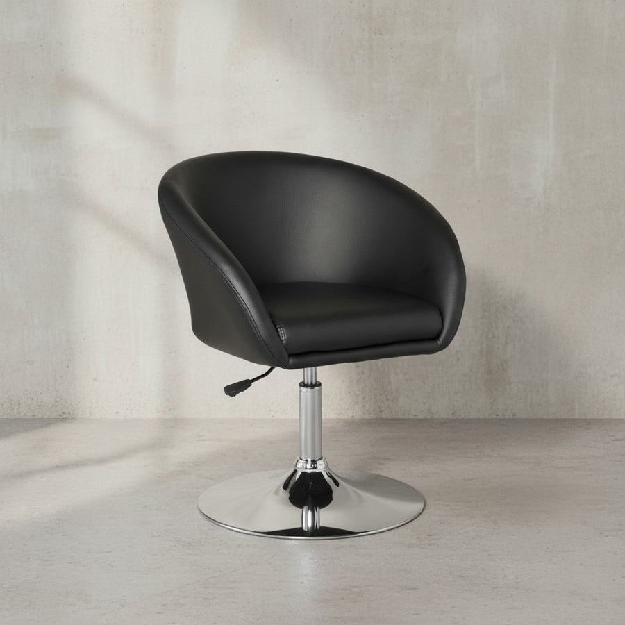 Loungesessel LIFT_ Retro-Design_ verstellbare Sitzhöhe_ Trompetenfuß_ in Schwarz oder Weiß - KADIMA DESIGN_Farbe_ Schwarz_ Größe_ 62x55x84 cm_