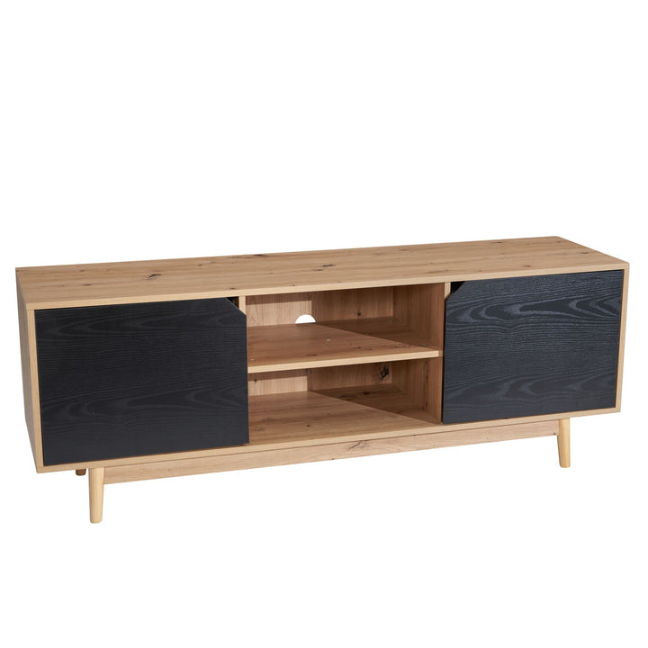 TV-Lowboard mit Eiche-Dekor, 2 Türen, modern