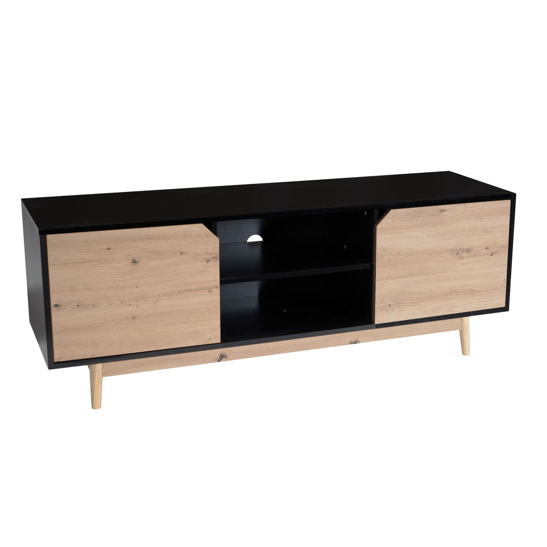 TV-Lowboard mit Eiche-Dekor, 2 Türen, modern