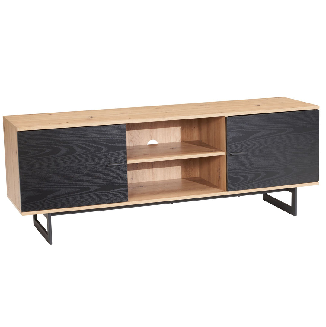 TV-Lowboard mit Eiche-Dekor und 2 Türen, modern