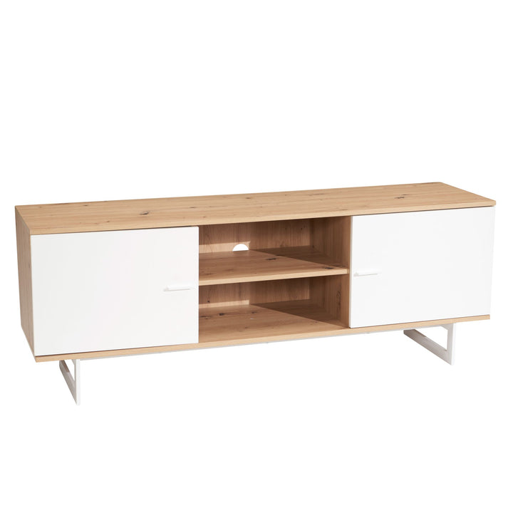 TV-Lowboard mit Eiche-Dekor und 2 Türen, modern