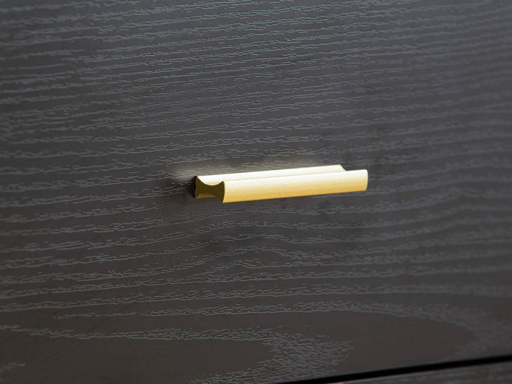 Lowboard Schwarz mit Eiche-Dekor 150x50x40 cm TV-Kommode Modern - Design TV-Schrank Hoch - Fernsehtisch Fernsehschrank mit Schubladen &amp;amp; Ablagefach - Fernsehkommode Wohnzimmer_