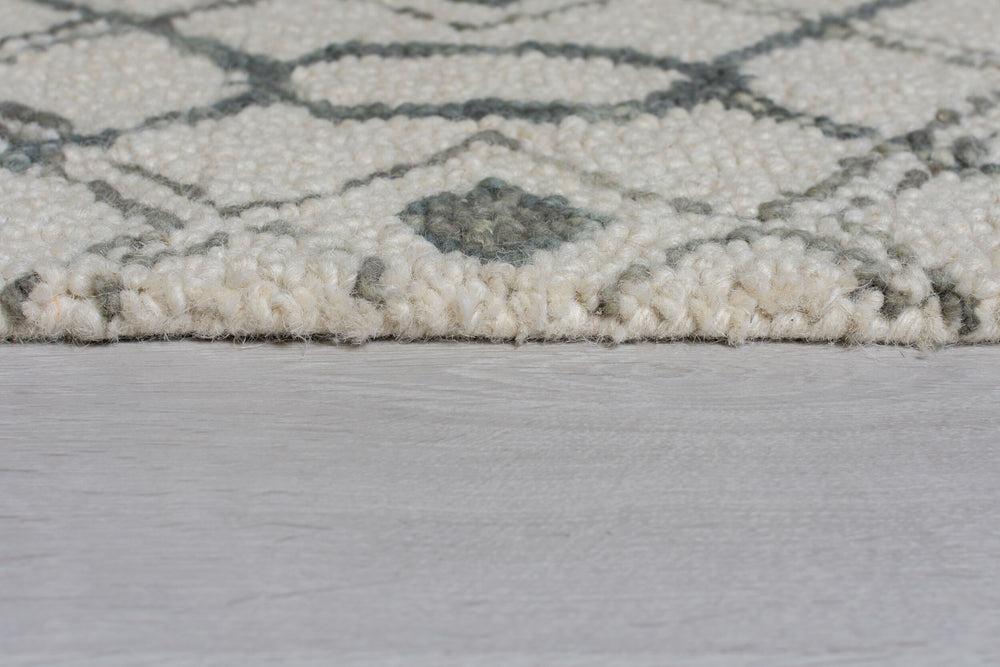 Wollteppich mit Quasten Geometrisch-Design - handgetuftet OCK JOEL - Grau 120x170 cm_Rechteckig_