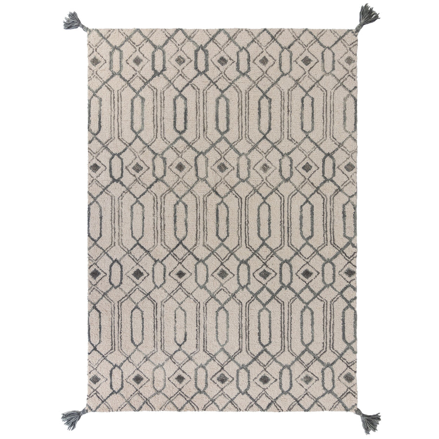 Wollteppich mit Quasten Geometrisch-Design - handgetuftet OCK JOEL_Rechteckig_