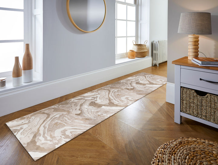 Luxuriöser Wohnzimmer Teppich OUSE JOY_ Metallische Marmorierung - Kadima Design_Beige_#sku_BARK503119369215-BARK503119371146#