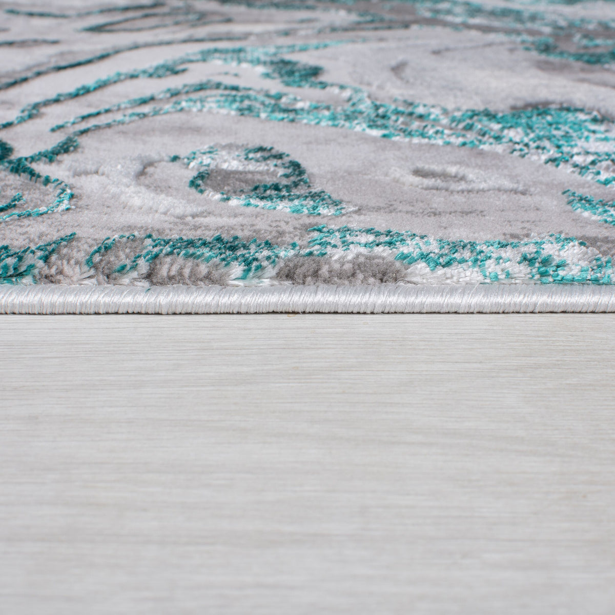 Teppich Marmor-Design - metallisch OUSE JOY - Grün-Grau 80x150 cm_Rechteckig_