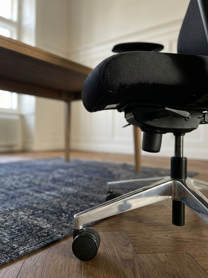 Luxus-Bürostuhl &amp;quot;Komfort Plus&amp;quot;_ Ergonomische Rückenlehne_ verstellbare Sitz-/Rückenneigung_ Kopfstütze_ strapazierfähiger Stoff_ Aluminium-Fußkreuz - KADIMA DESIGN_Größe_ 70x60x141 cm_