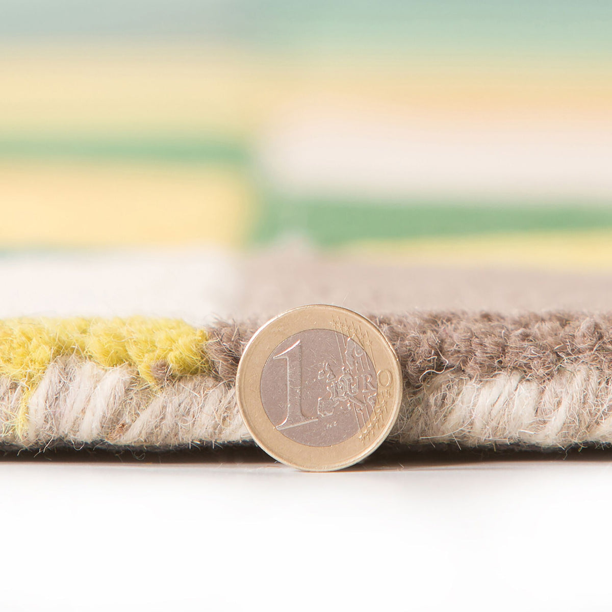 Luxus handgetufteter Wollteppich in Grün-Multi_Grün-Multi_Rund_