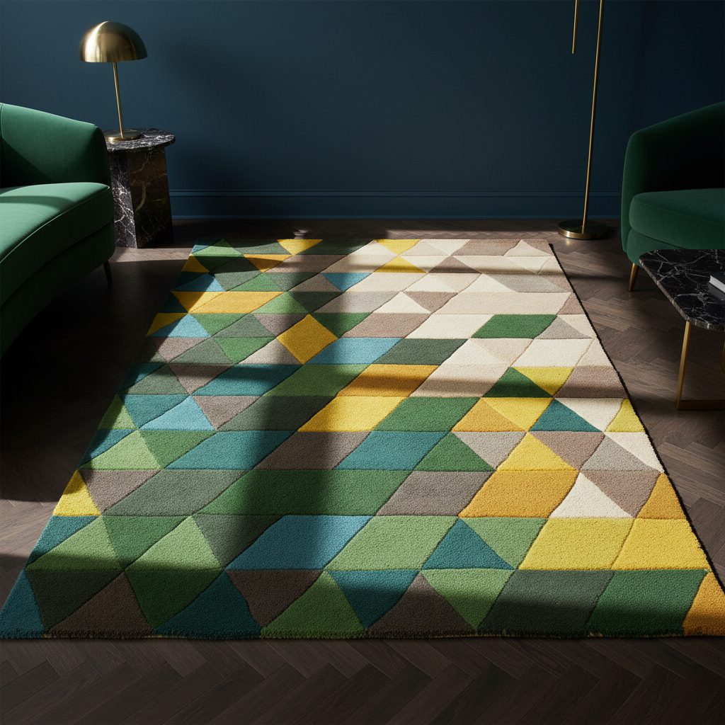 Wollteppich handgetuftet geometrisch DERWENT HAZEL_Rechteckig_