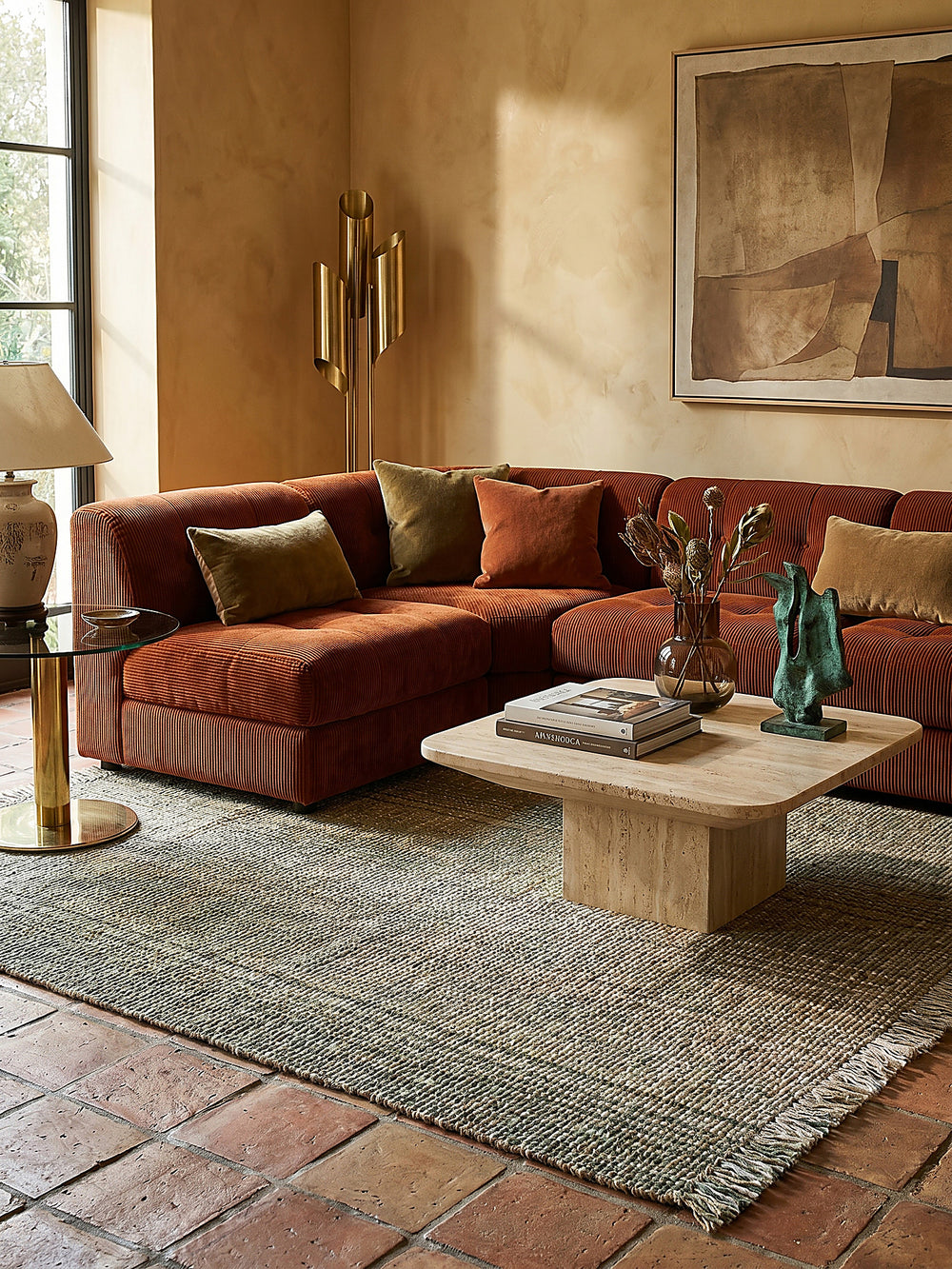 Teppich Grün rechteckig Editorial Styling_