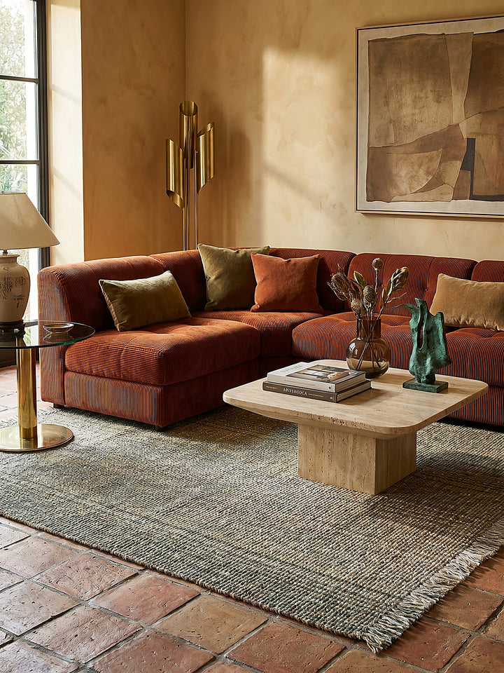 Teppich Grün rechteckig Editorial Styling_