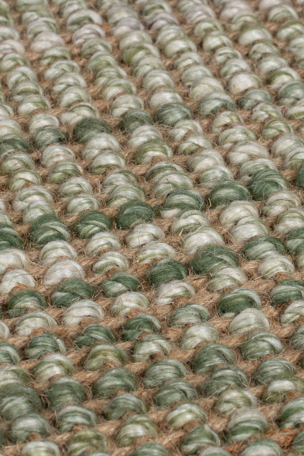 Teppich Jute-Wolle Farbverlauf - beidseitig nutzbar - handgewebt_Grün_Rechteckig_