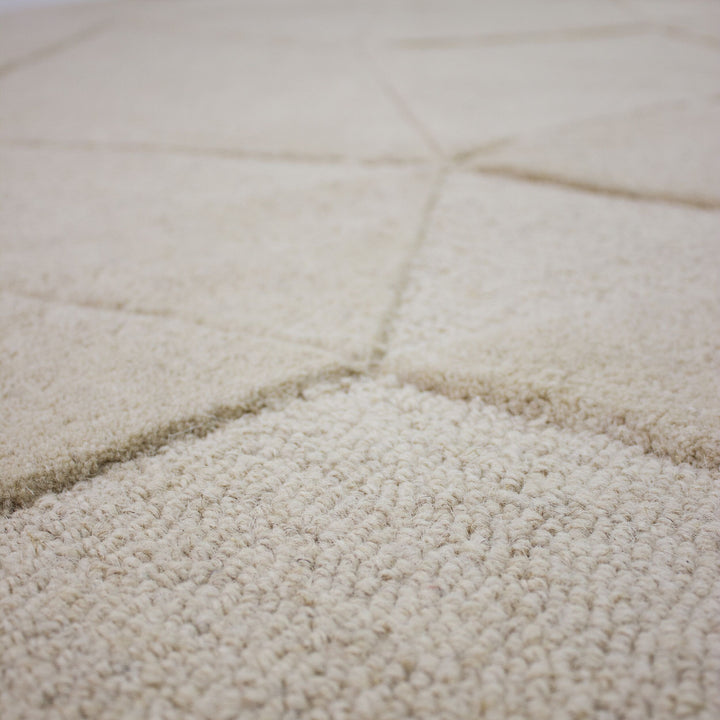 Teppich Natur rund Wool Raumgestaltung Inneneinrichtung DEBEN_