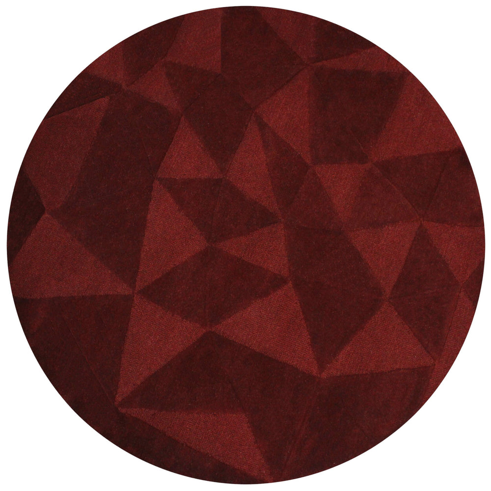 Wollteppich mit Hoch-Tief-Struktur &amp; 3D-Geometrie DEBEN TROY_Rund_