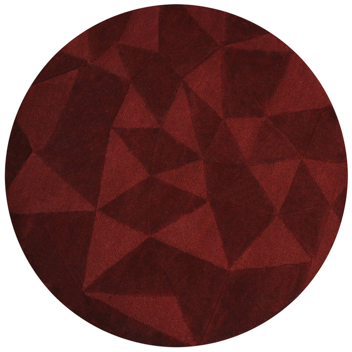 Wollteppich mit Hoch-Tief-Struktur &amp;amp; 3D-Geometrie DEBEN TROY_Rund_