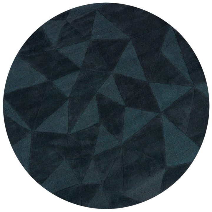 Wollteppich mit Hoch-Tief-Struktur &amp;amp; 3D-Geometrie DEBEN TROY_Rund_