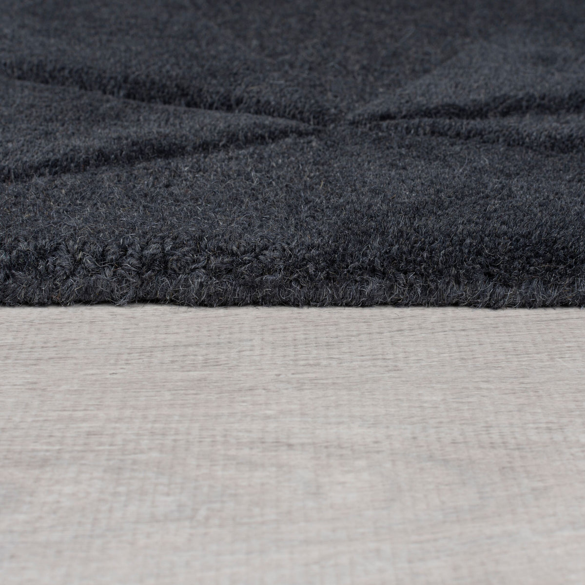 Wollteppich Hoch-Tief-Design - designstark DEBEN TROY - Anthrazit 120x170 cm_Rechteckig_