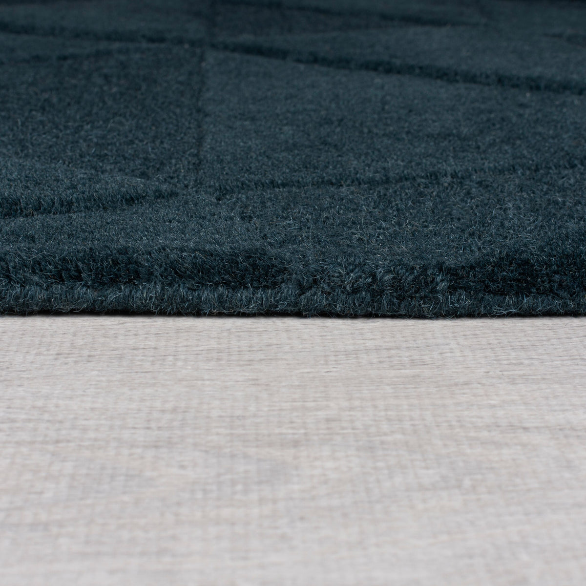Wollteppich Hoch-Tief-Design - designstark DEBEN TROY - Türkis 120x170 cm_Rechteckig_