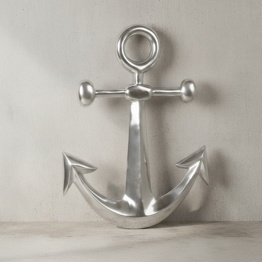 Maritime Dekofigur aus Aluminium_ 62_5 cm - Polierte Skulptur_ Handgefertigt - KADIMA DESIGN_Größe_ 40x4x63 cm_