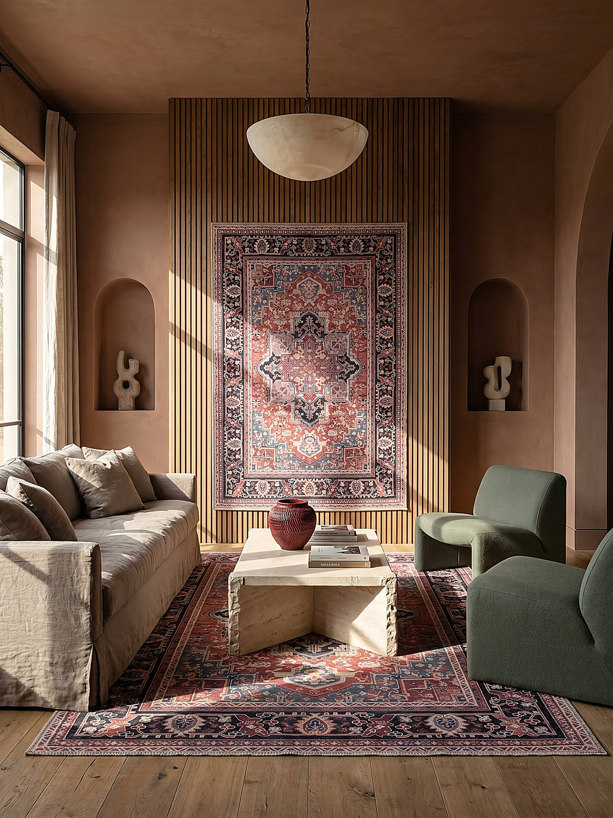 Teppich Rot rechteckig Editorial Styling