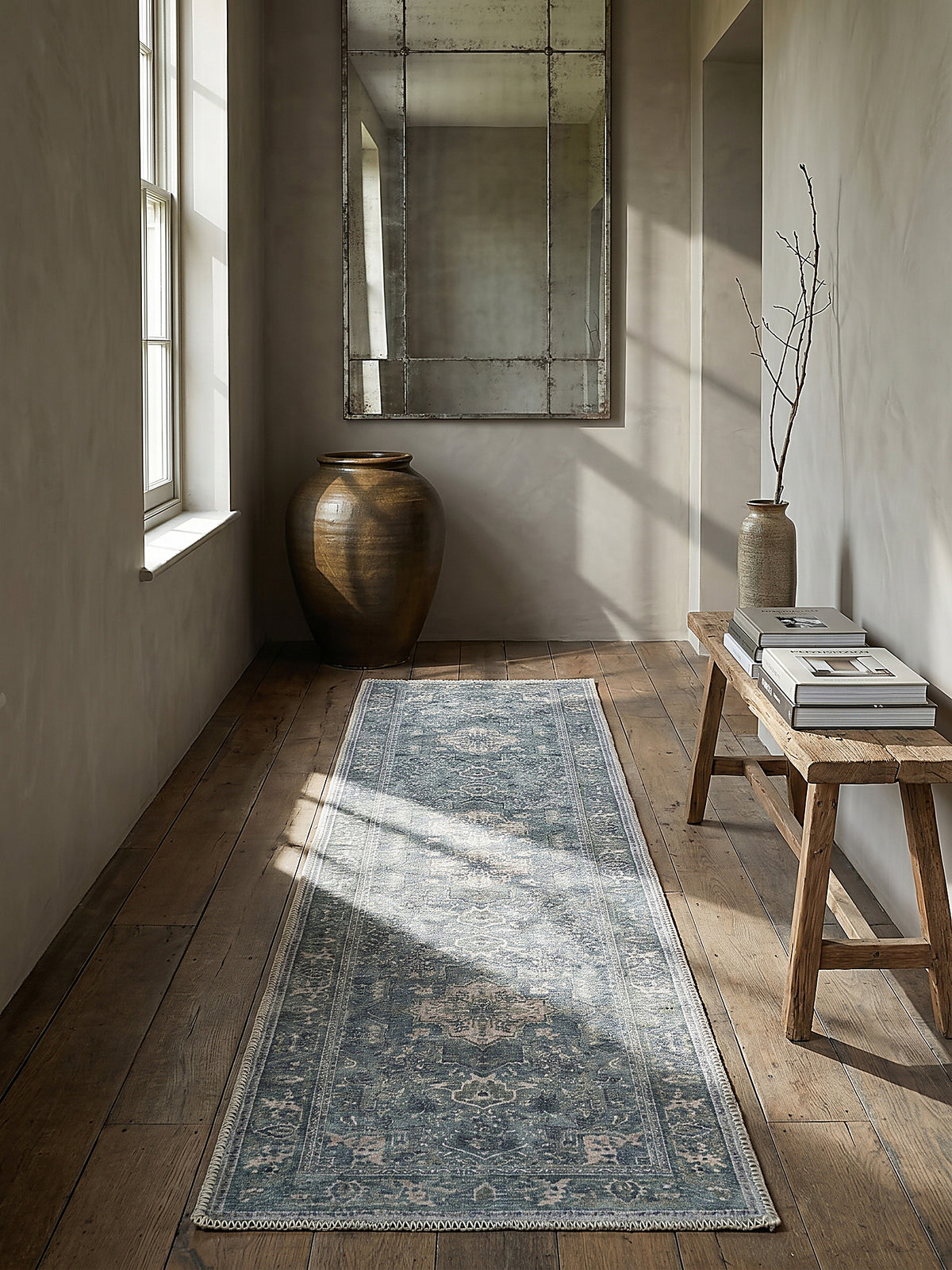 Teppich Türkis Läufer im modernen Wohnzimmer_