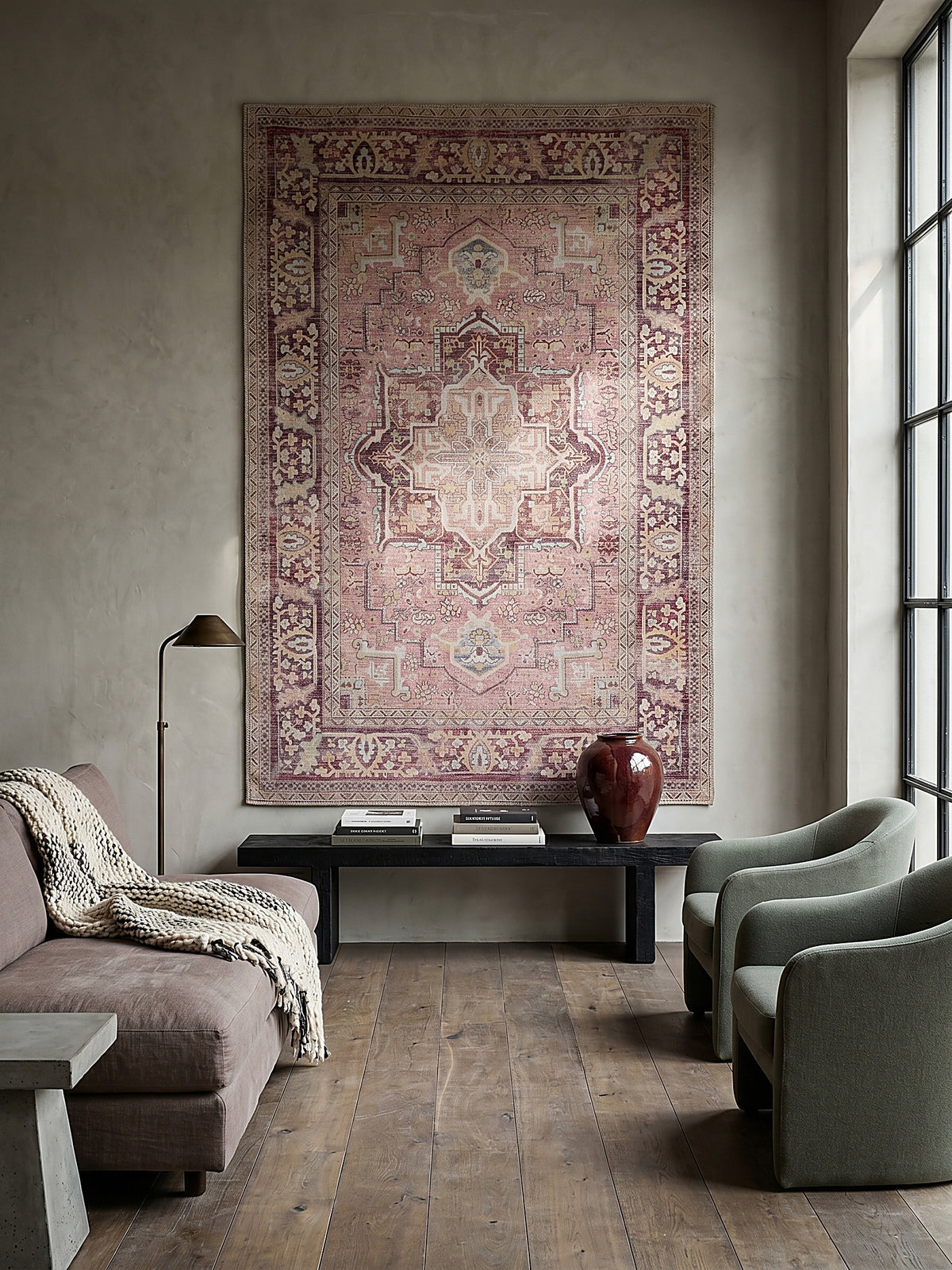 Teppich Rosa als Wandteppich_