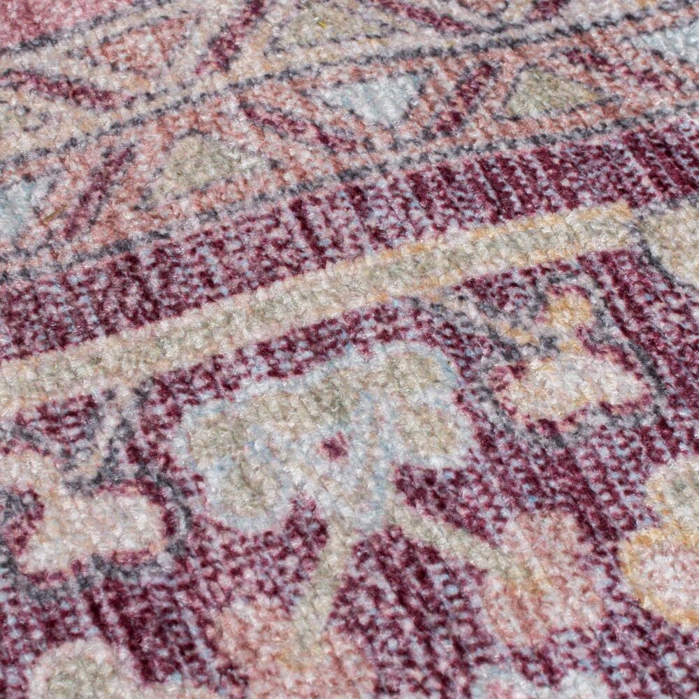 Maschinenwaschbarer Vintage-Teppich aus recycelten Fasern - rutschfest_Rosa_Rechteckig_