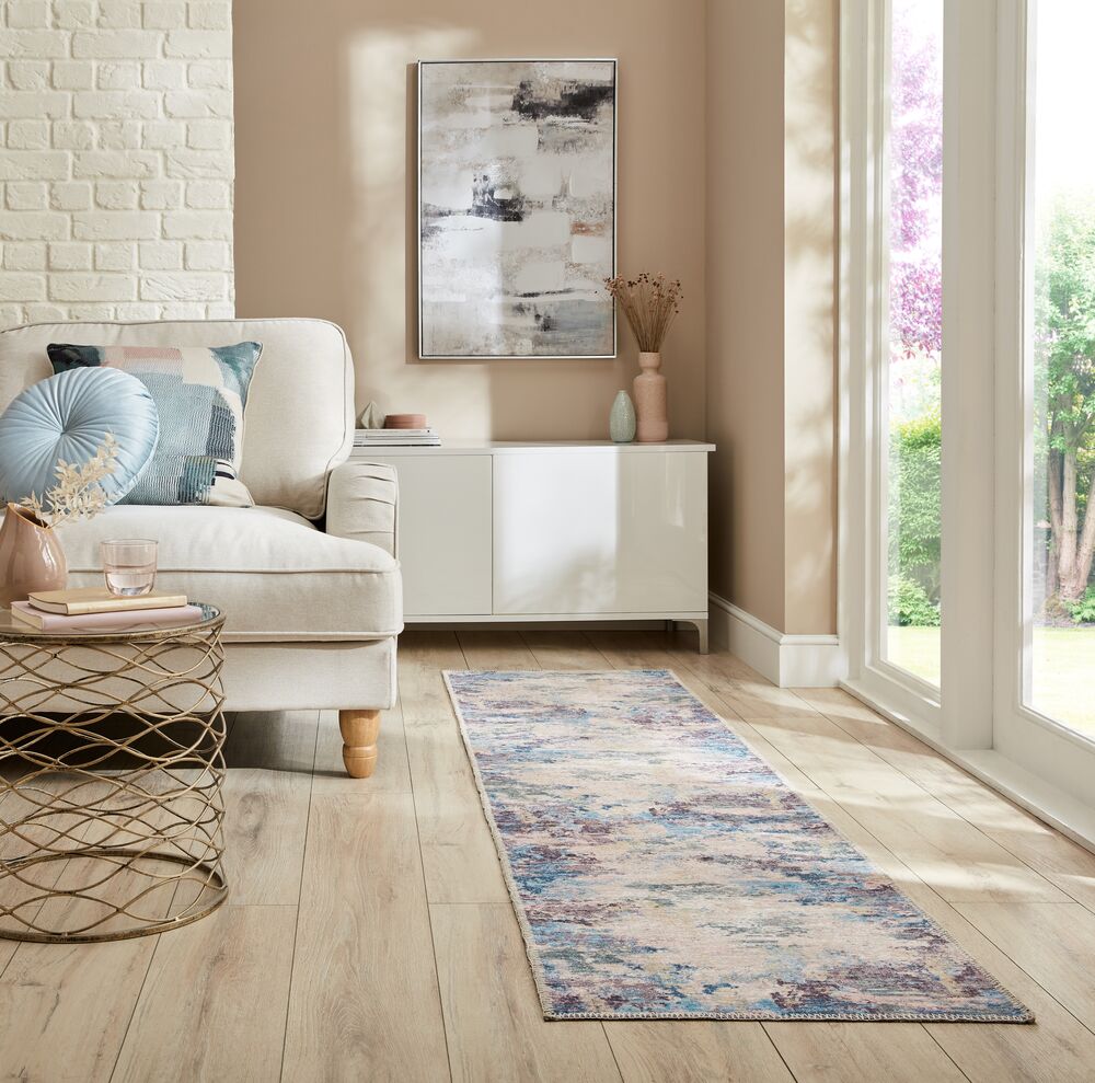 Maschinenwaschbarer bunter Teppich aus recycelten Fasern_Multi_Läufer_